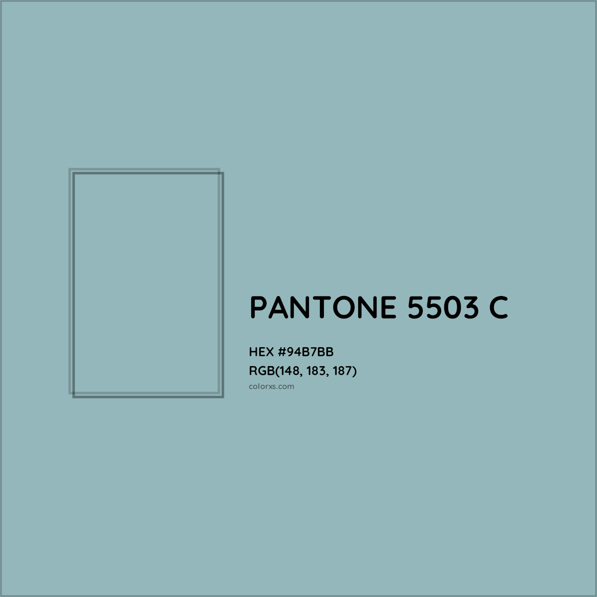 HEX #94B7BB PANTONE 5503 C CMS Pantone PMS - Color Code