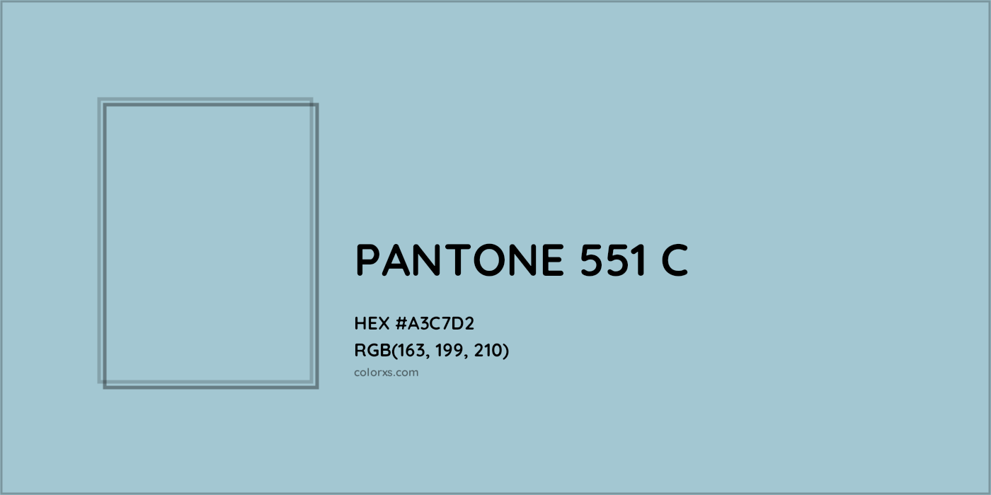 HEX #A3C7D2 PANTONE 551 C CMS Pantone PMS - Color Code