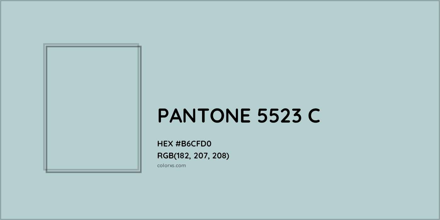 HEX #B6CFD0 PANTONE 5523 C CMS Pantone PMS - Color Code