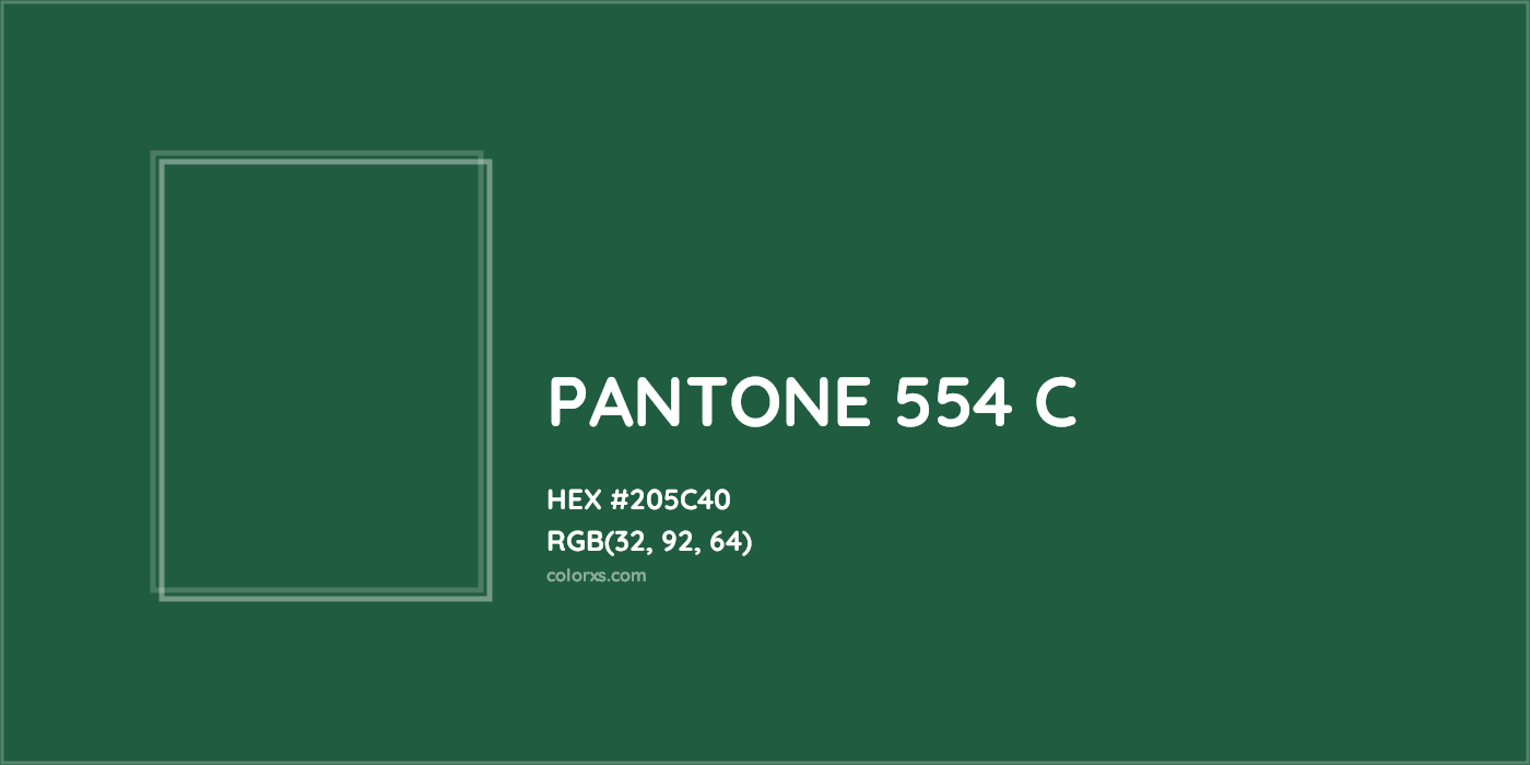 HEX #205C40 PANTONE 554 C CMS Pantone PMS - Color Code