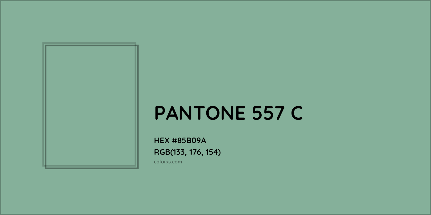 HEX #85B09A PANTONE 557 C CMS Pantone PMS - Color Code