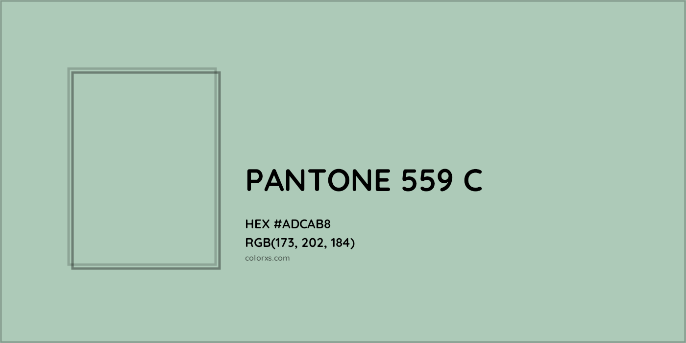 HEX #ADCAB8 PANTONE 559 C CMS Pantone PMS - Color Code