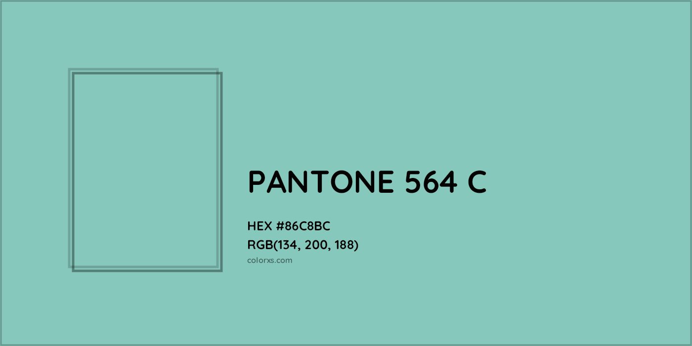 HEX #86C8BC PANTONE 564 C CMS Pantone PMS - Color Code