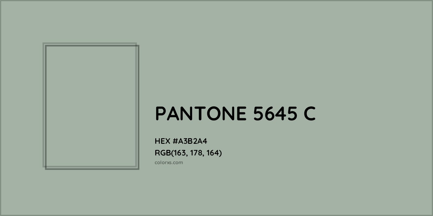 HEX #A3B2A4 PANTONE 5645 C CMS Pantone PMS - Color Code
