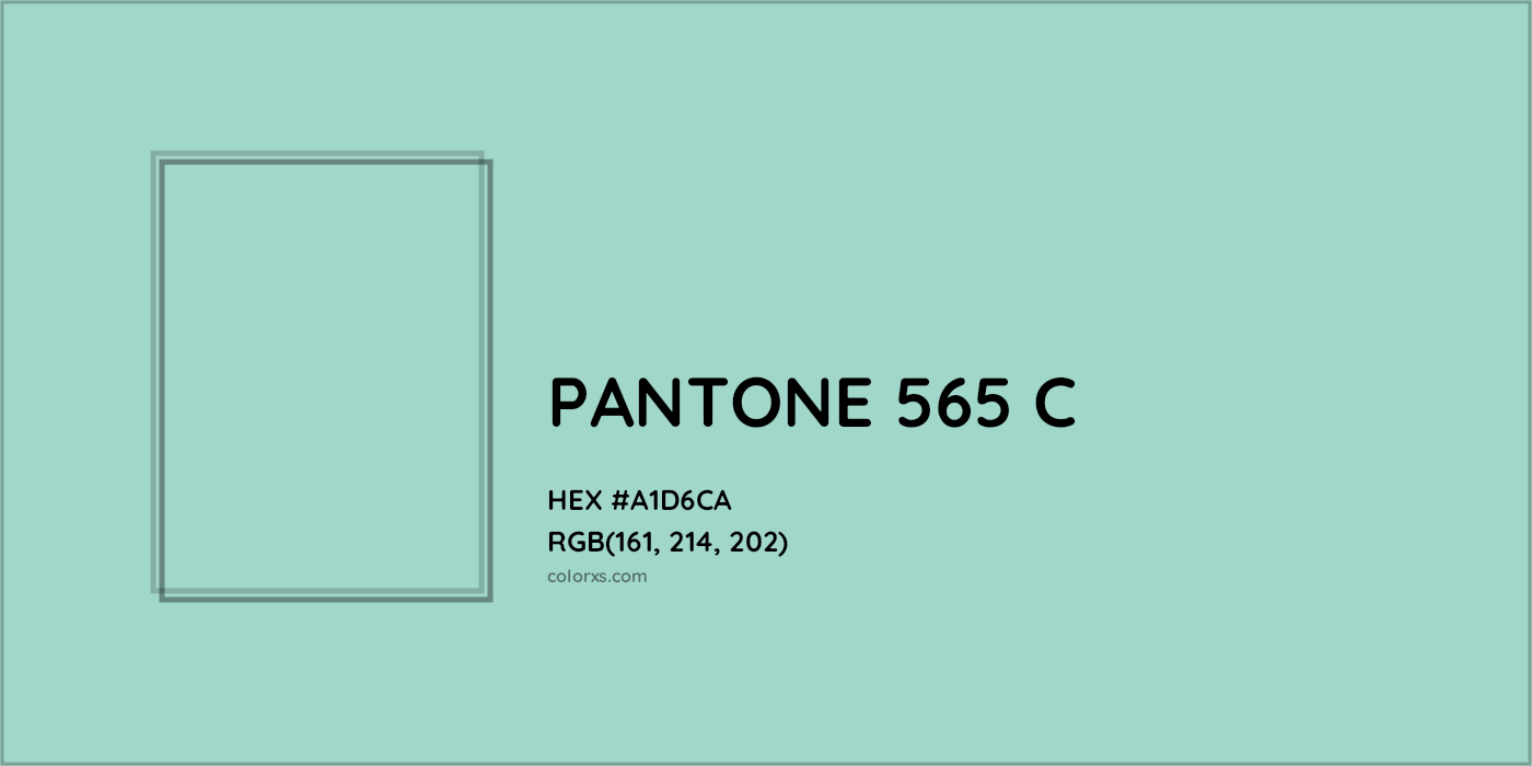 HEX #A1D6CA PANTONE 565 C CMS Pantone PMS - Color Code