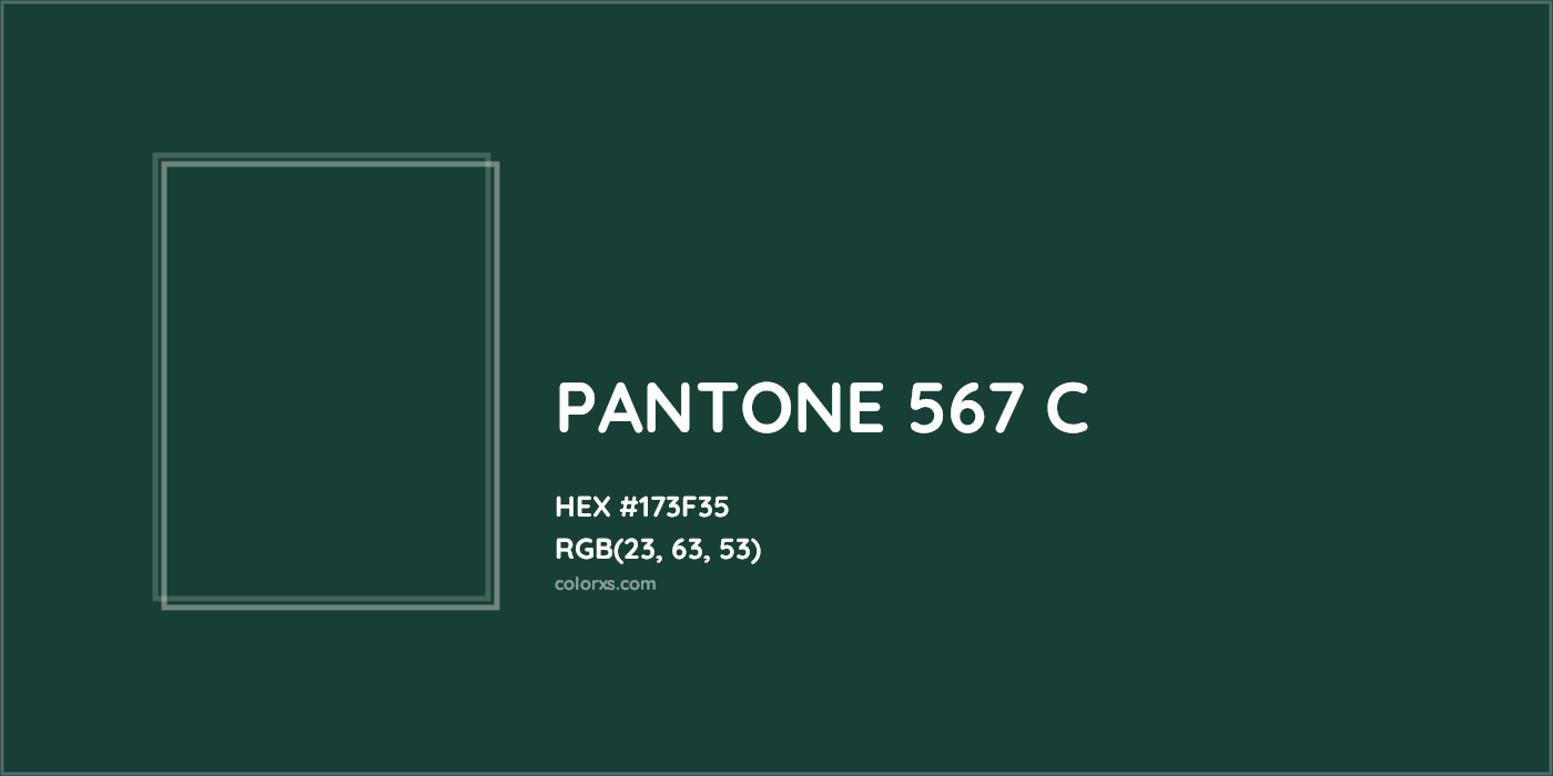 HEX #173F35 PANTONE 567 C CMS Pantone PMS - Color Code