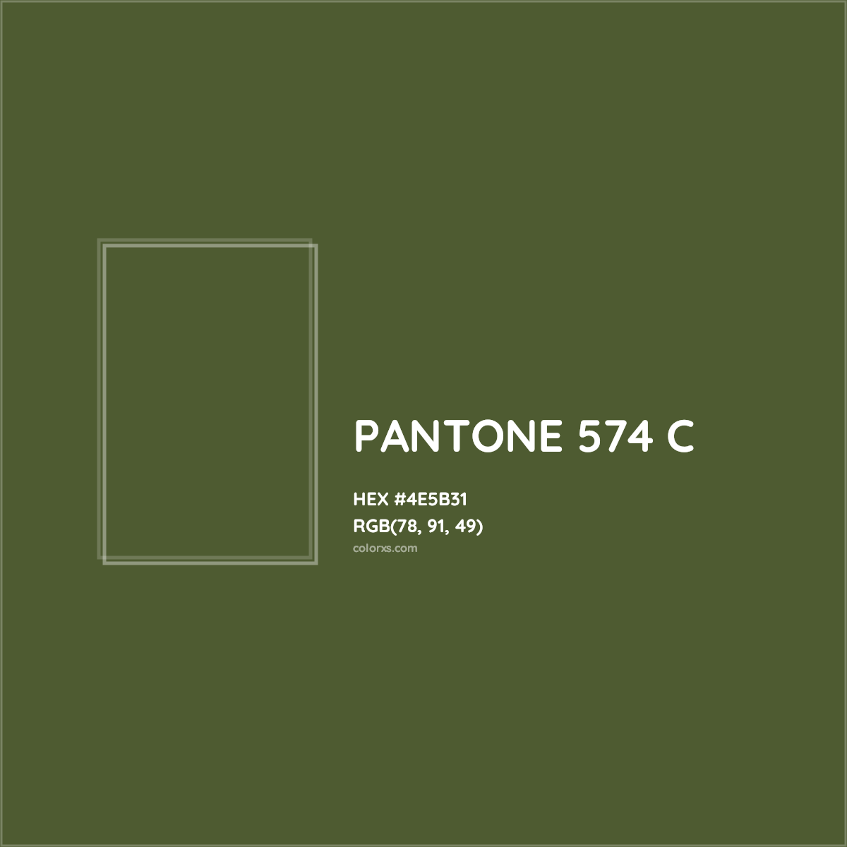 HEX #4E5B31 PANTONE 574 C CMS Pantone PMS - Color Code