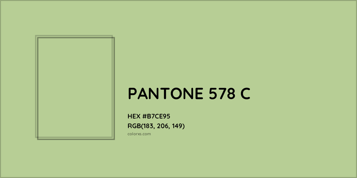 HEX #B7CE95 PANTONE 578 C CMS Pantone PMS - Color Code