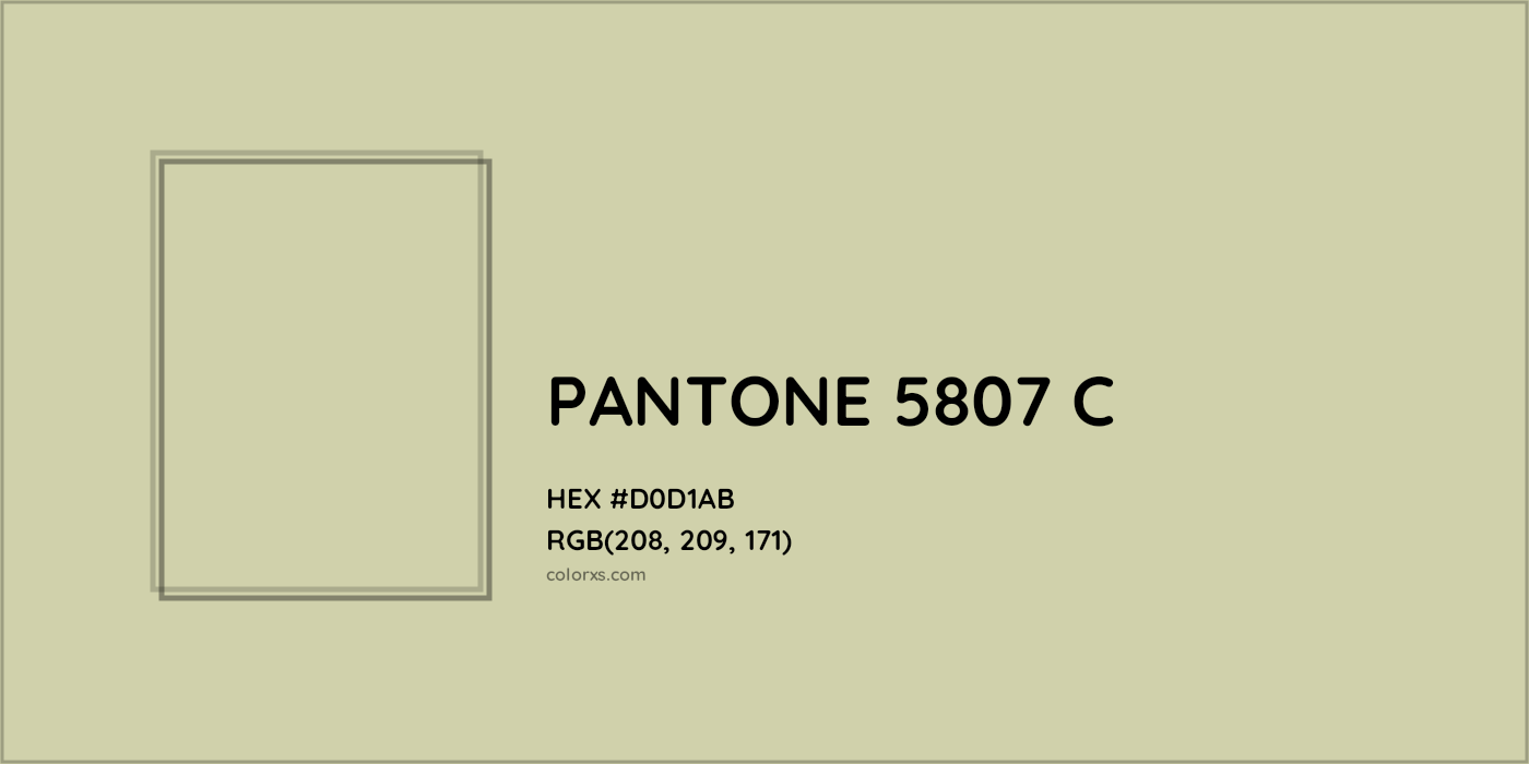 HEX #D0D1AB PANTONE 5807 C CMS Pantone PMS - Color Code