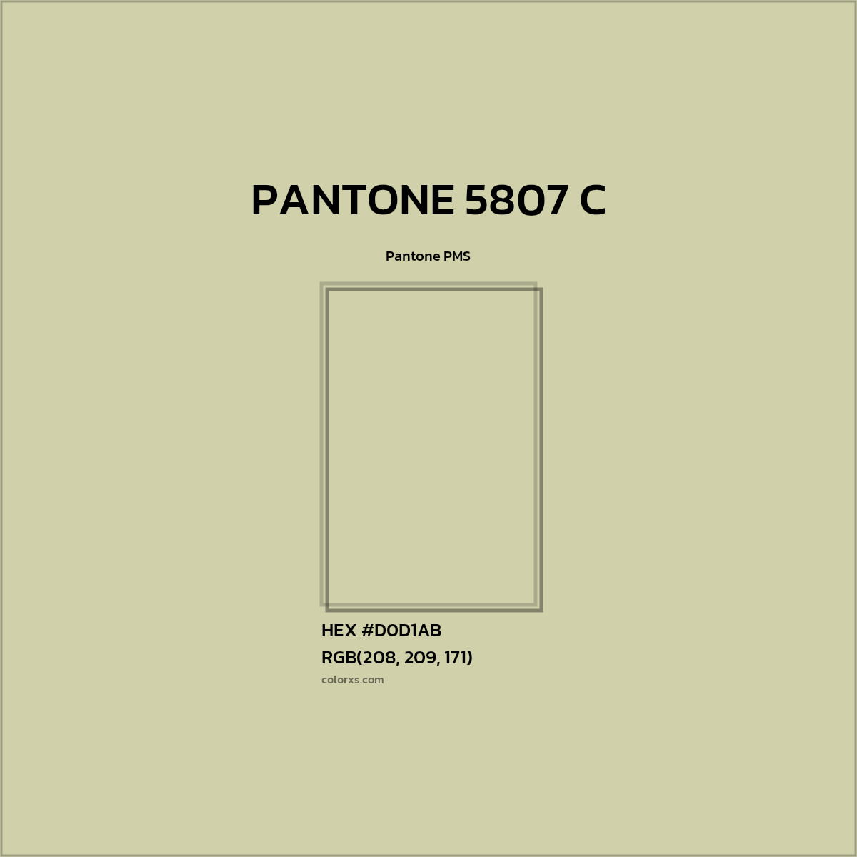 HEX #D0D1AB PANTONE 5807 C CMS Pantone PMS - Color Code