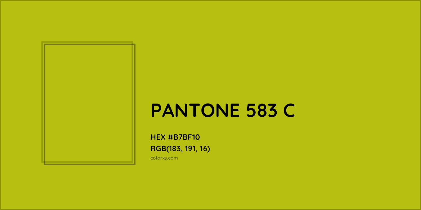 HEX #B7BF10 PANTONE 583 C CMS Pantone PMS - Color Code
