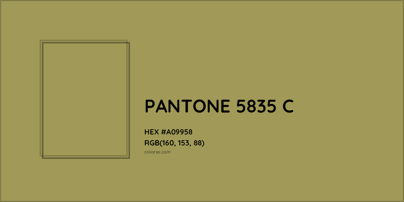HEX #A09958 PANTONE 5835 C CMS Pantone PMS - Color Code