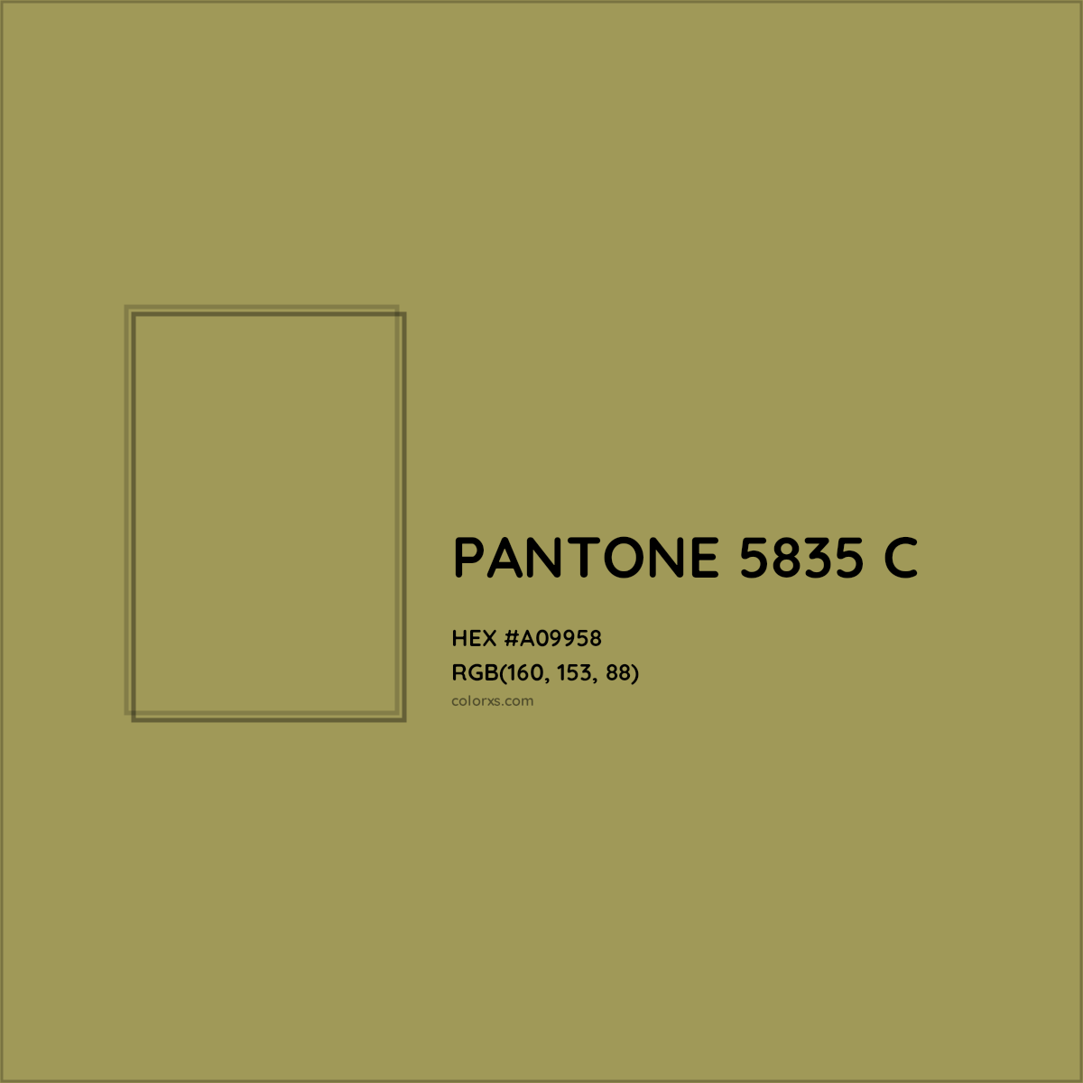 HEX #A09958 PANTONE 5835 C CMS Pantone PMS - Color Code