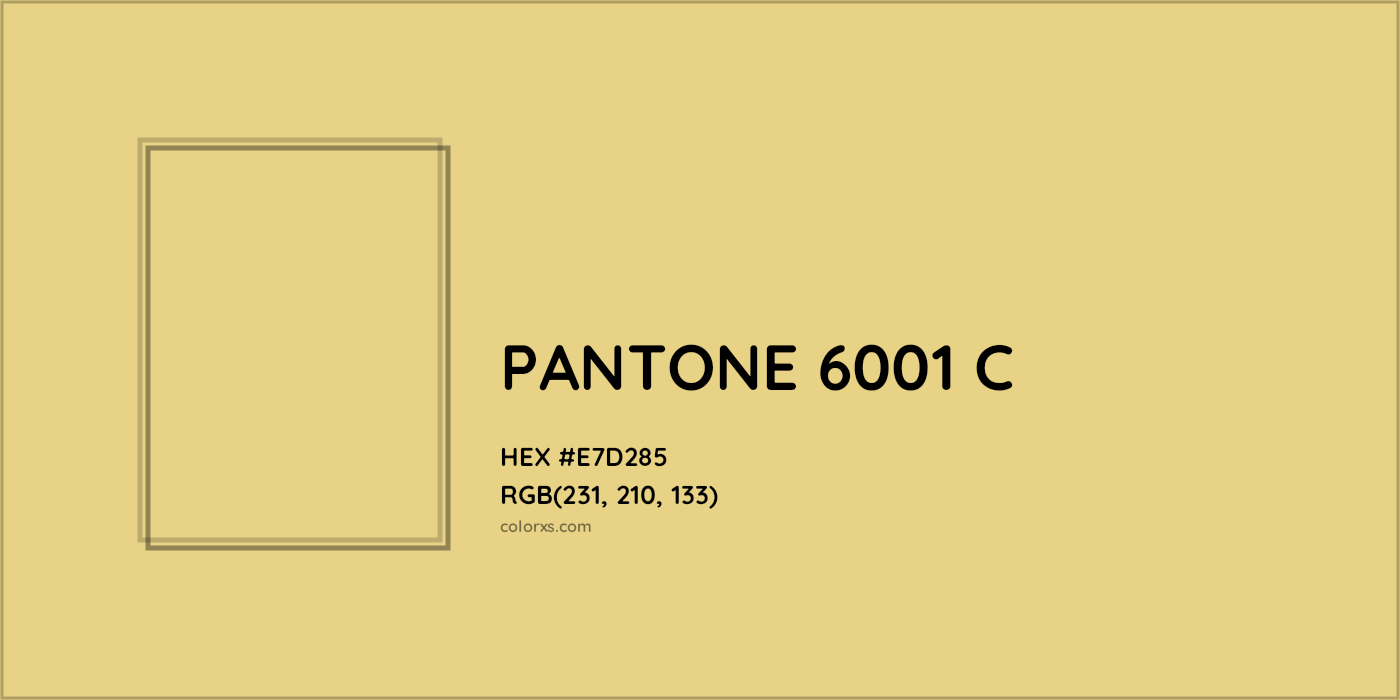 HEX #E7D285 PANTONE 6001 C CMS Pantone PMS - Color Code
