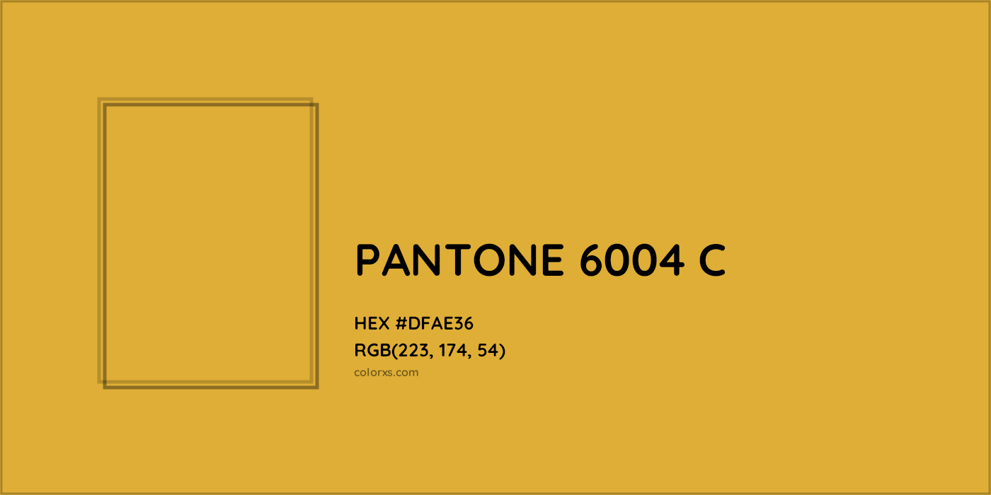 HEX #DFAE36 PANTONE 6004 C CMS Pantone PMS - Color Code