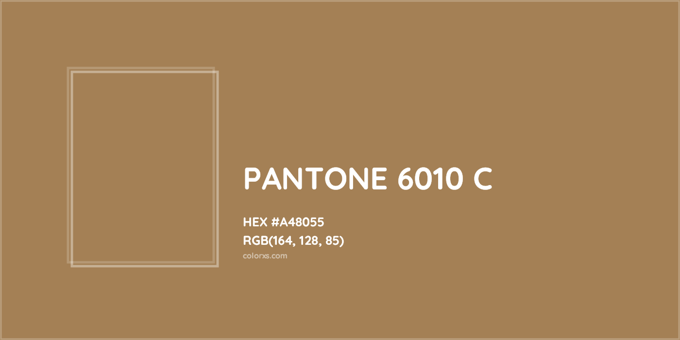 HEX #A48055 PANTONE 6010 C CMS Pantone PMS - Color Code