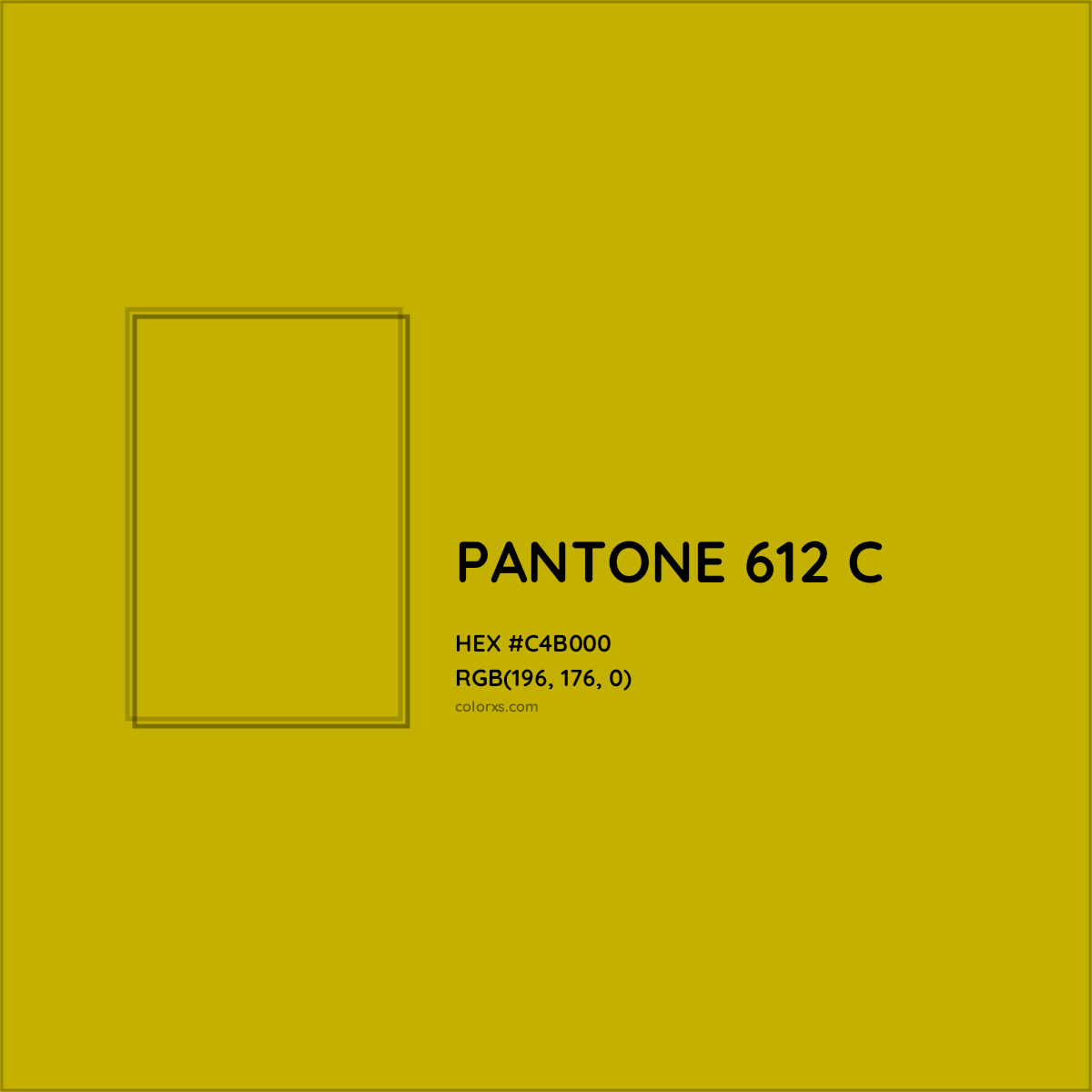 HEX #C4B000 PANTONE 612 C CMS Pantone PMS - Color Code
