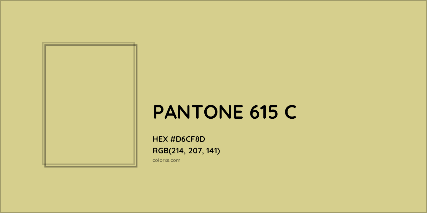 HEX #D6CF8D PANTONE 615 C CMS Pantone PMS - Color Code