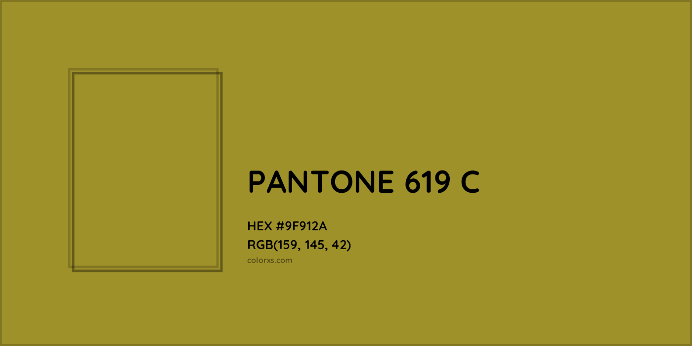 HEX #9F912A PANTONE 619 C CMS Pantone PMS - Color Code