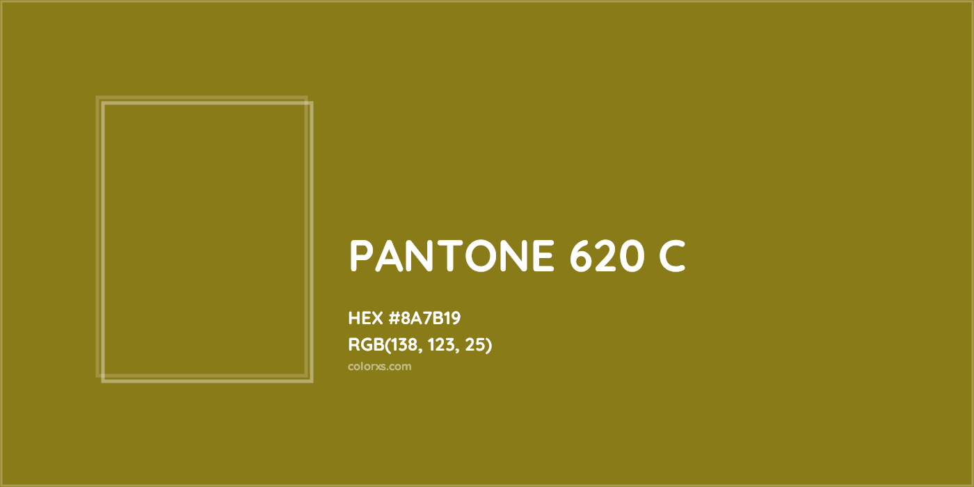 HEX #8A7B19 PANTONE 620 C CMS Pantone PMS - Color Code