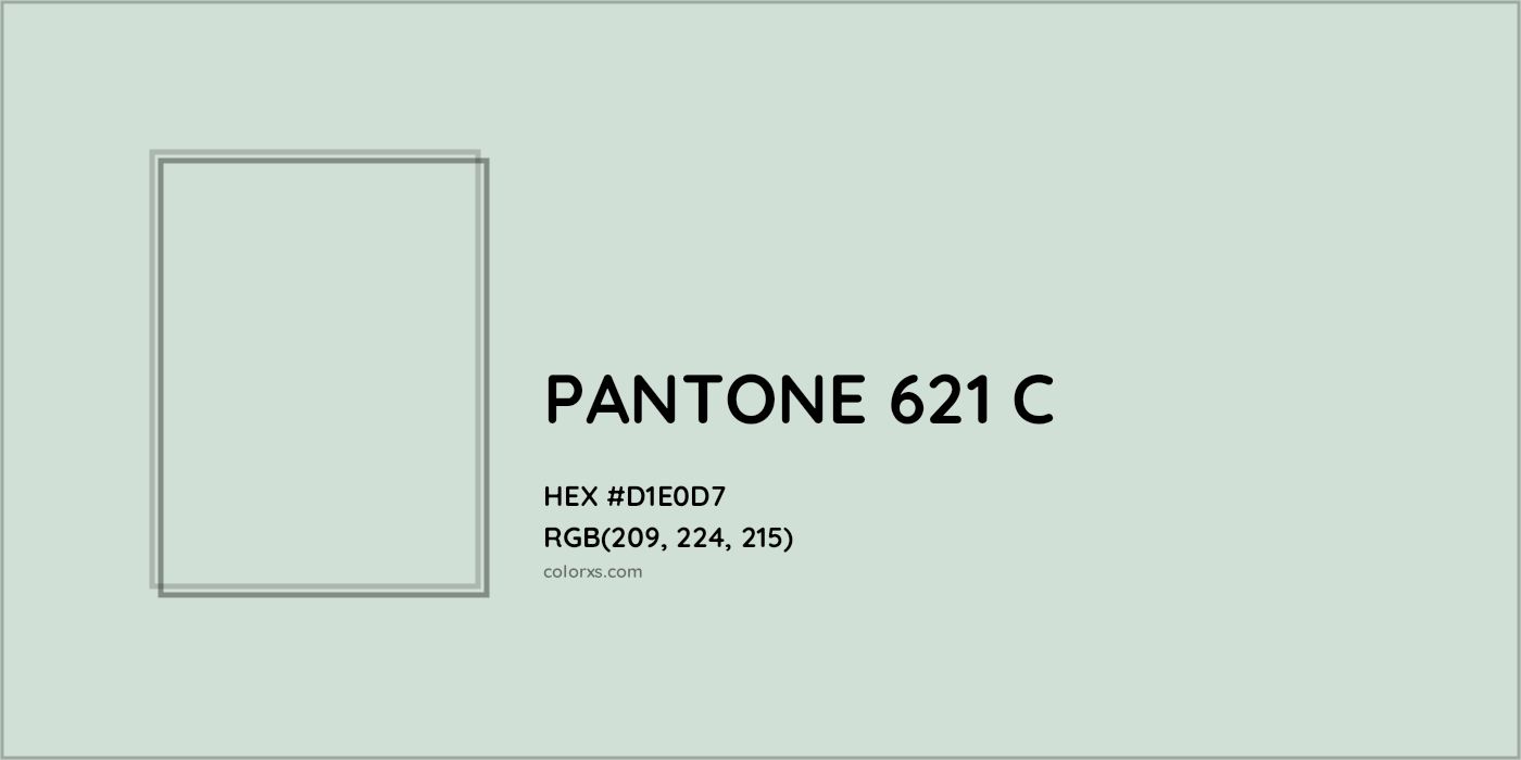 HEX #D1E0D7 PANTONE 621 C CMS Pantone PMS - Color Code