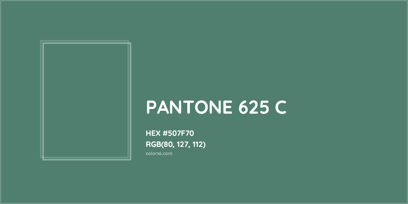 HEX #507F70 PANTONE 625 C CMS Pantone PMS - Color Code