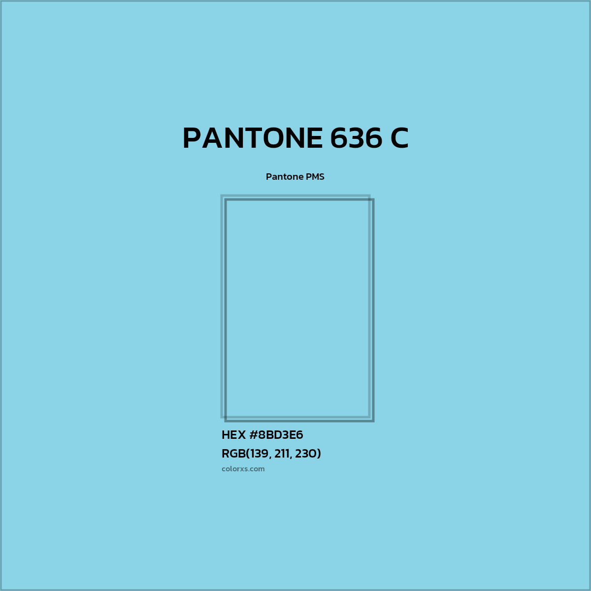 HEX #8BD3E6 PANTONE 636 C CMS Pantone PMS - Color Code