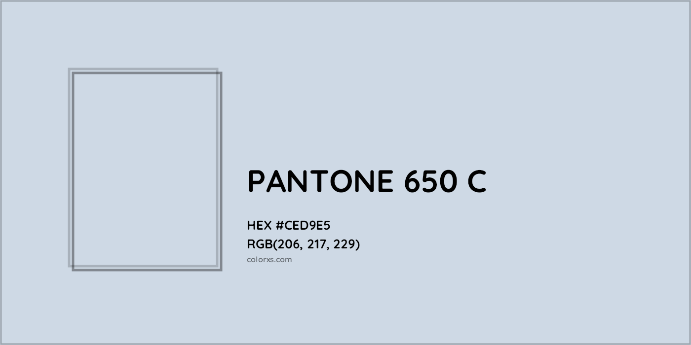 HEX #CED9E5 PANTONE 650 C CMS Pantone PMS - Color Code