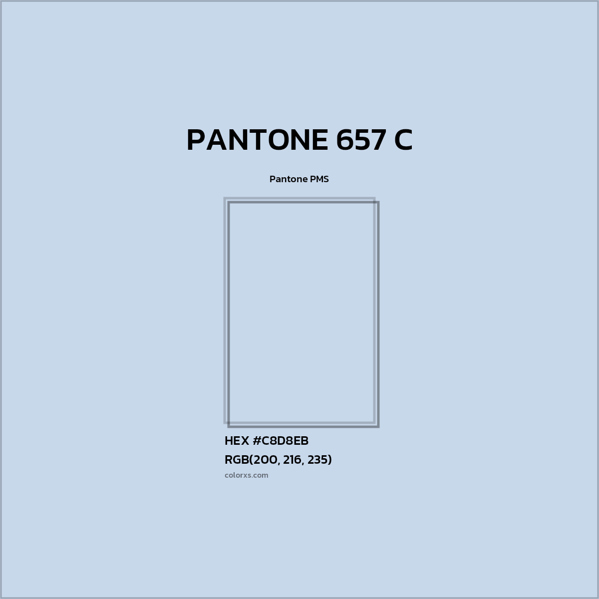 HEX #C8D8EB PANTONE 657 C CMS Pantone PMS - Color Code