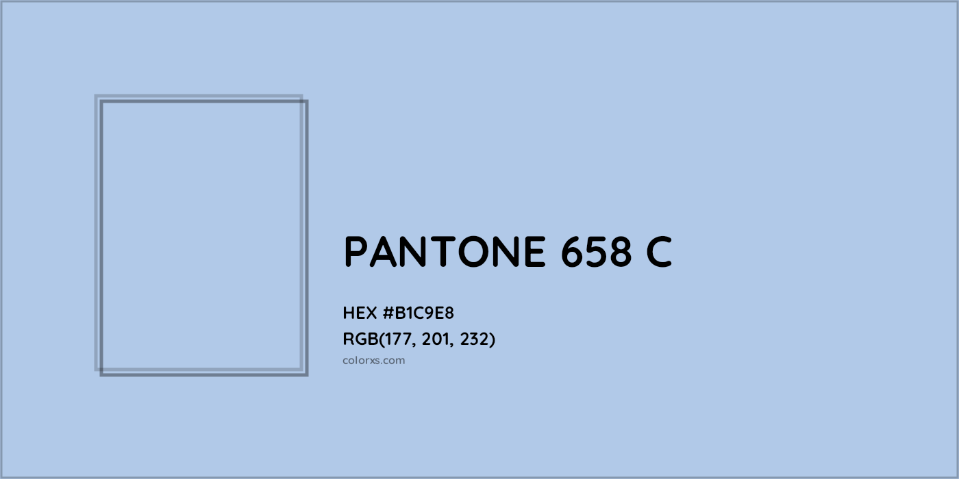 HEX #B1C9E8 PANTONE 658 C CMS Pantone PMS - Color Code
