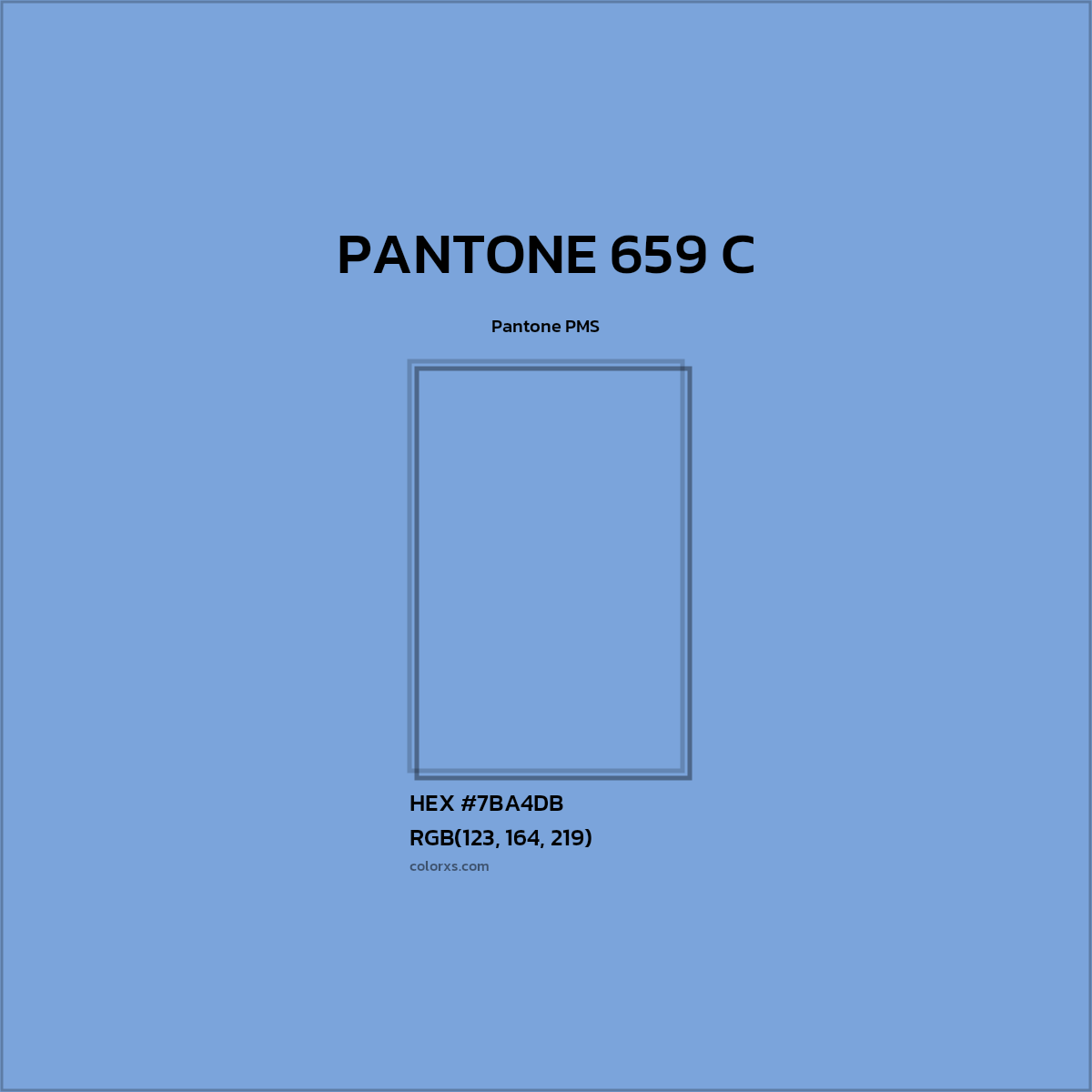 HEX #7BA4DB PANTONE 659 C CMS Pantone PMS - Color Code