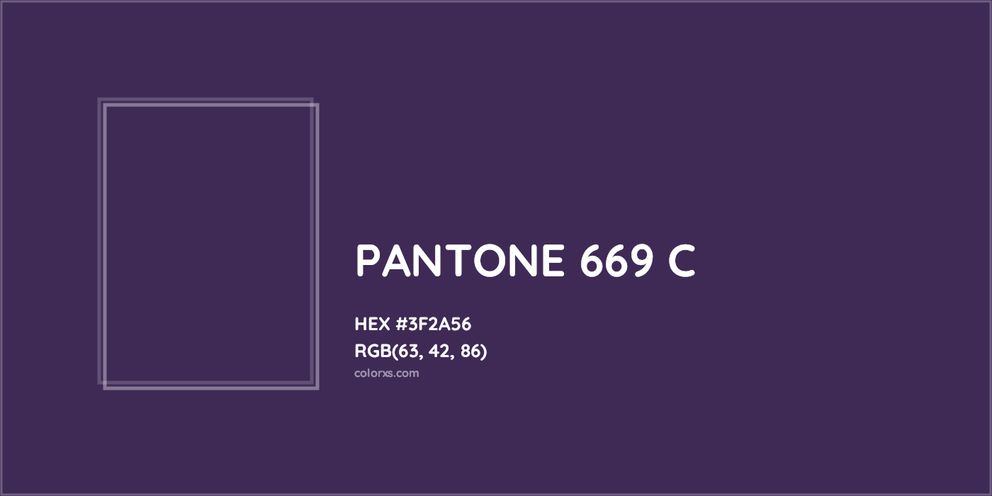 HEX #3F2A56 PANTONE 669 C CMS Pantone PMS - Color Code