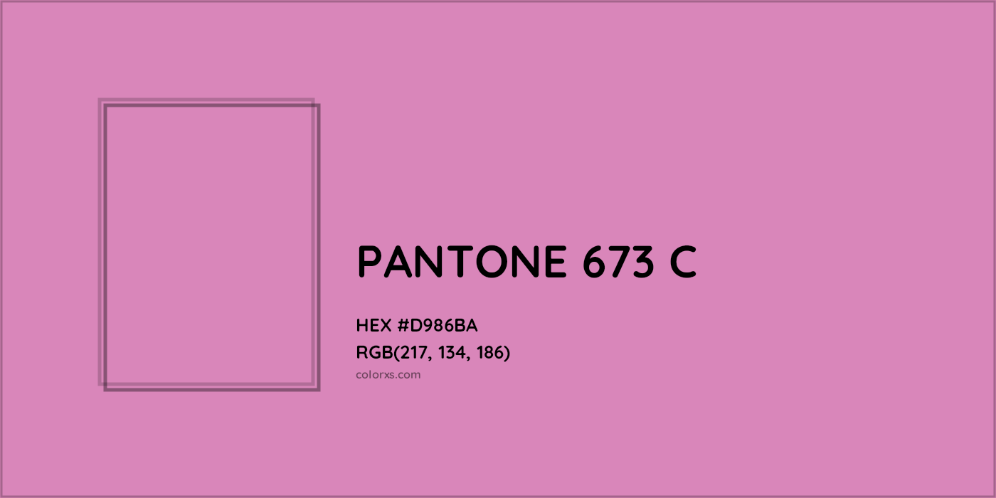 HEX #D986BA PANTONE 673 C CMS Pantone PMS - Color Code