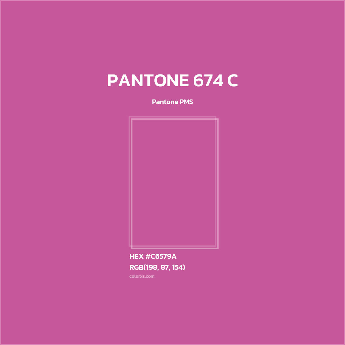 HEX #C6579A PANTONE 674 C CMS Pantone PMS - Color Code
