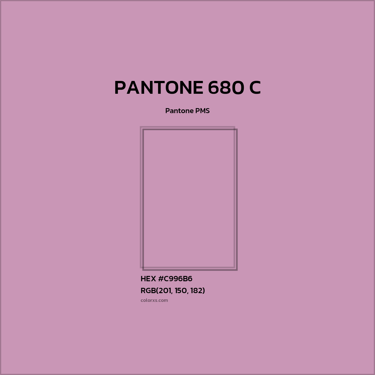 HEX #C996B6 PANTONE 680 C CMS Pantone PMS - Color Code
