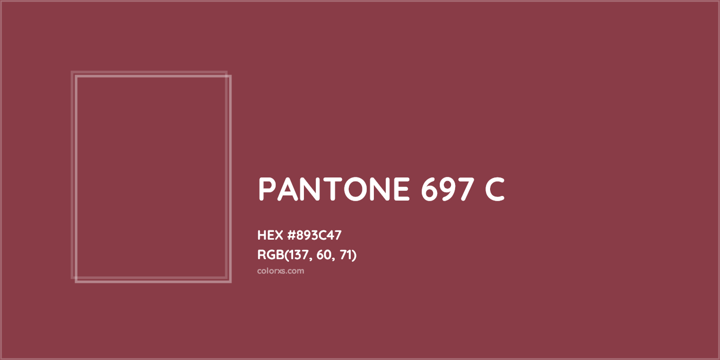 HEX #893C47 PANTONE 697 C CMS Pantone PMS - Color Code
