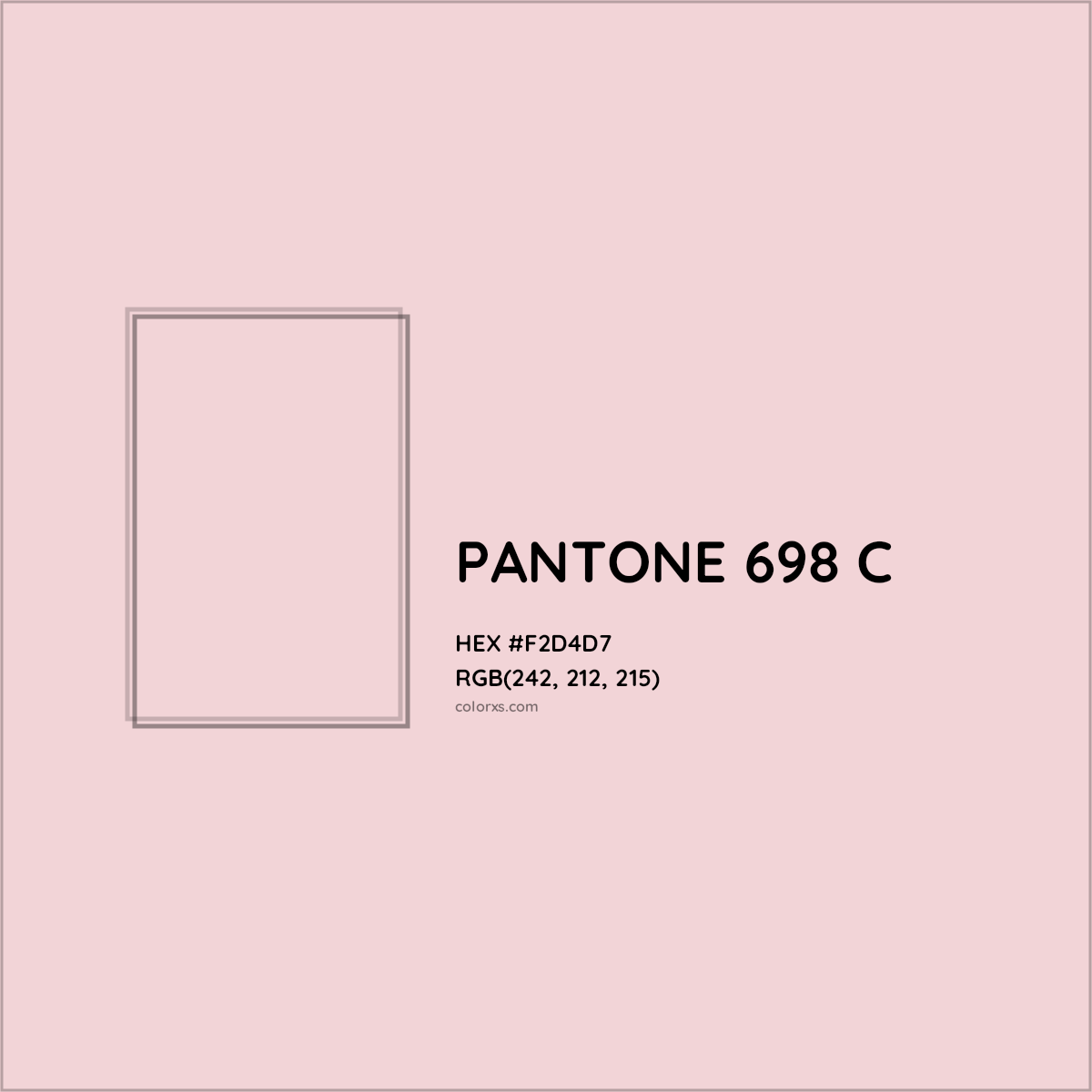 HEX #F2D4D7 PANTONE 698 C CMS Pantone PMS - Color Code