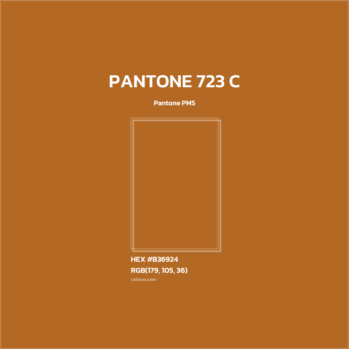 HEX #B36924 PANTONE 723 C CMS Pantone PMS - Color Code
