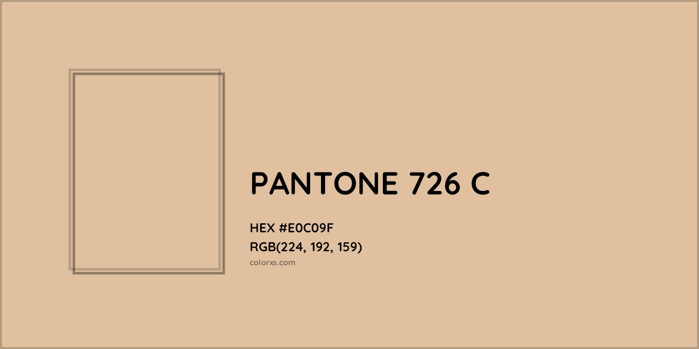 HEX #E0C09F PANTONE 726 C CMS Pantone PMS - Color Code