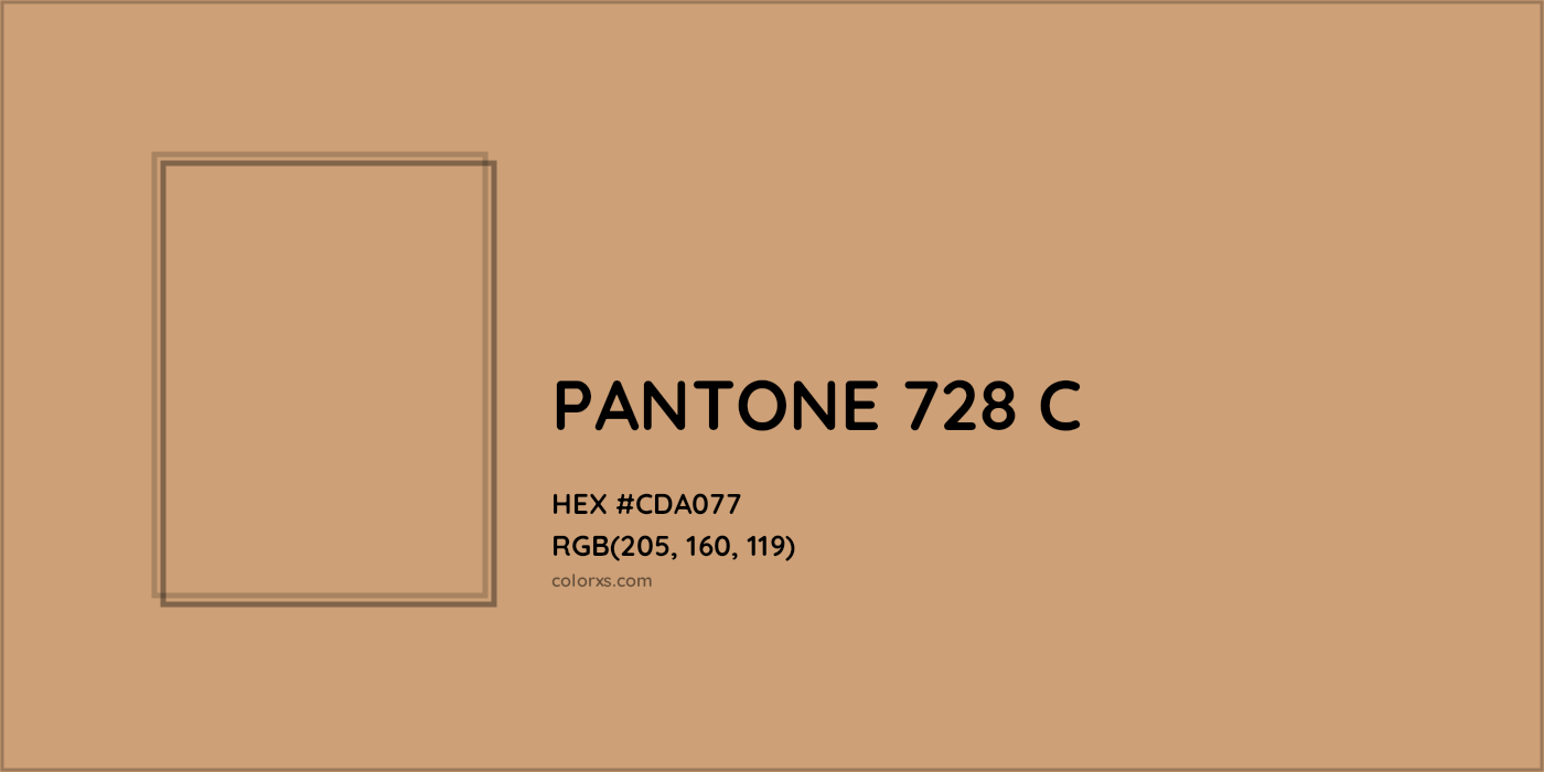 HEX #CDA077 PANTONE 728 C CMS Pantone PMS - Color Code