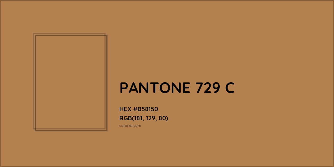 HEX #B58150 PANTONE 729 C CMS Pantone PMS - Color Code