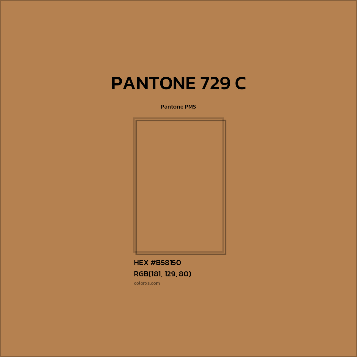 HEX #B58150 PANTONE 729 C CMS Pantone PMS - Color Code