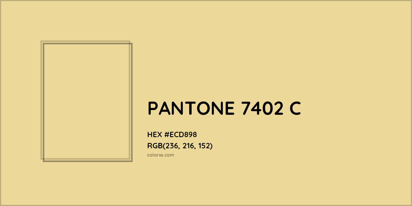 HEX #ECD898 PANTONE 7402 C CMS Pantone PMS - Color Code