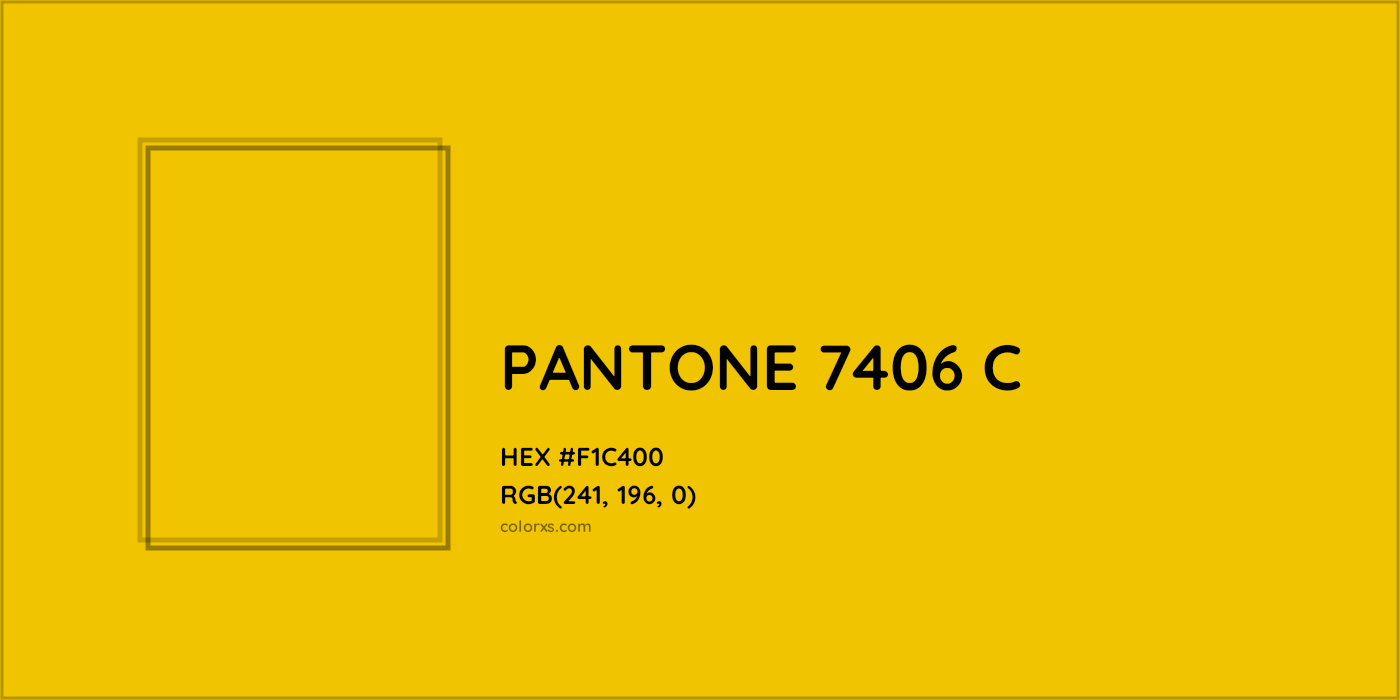 HEX #F1C400 PANTONE 7406 C CMS Pantone PMS - Color Code