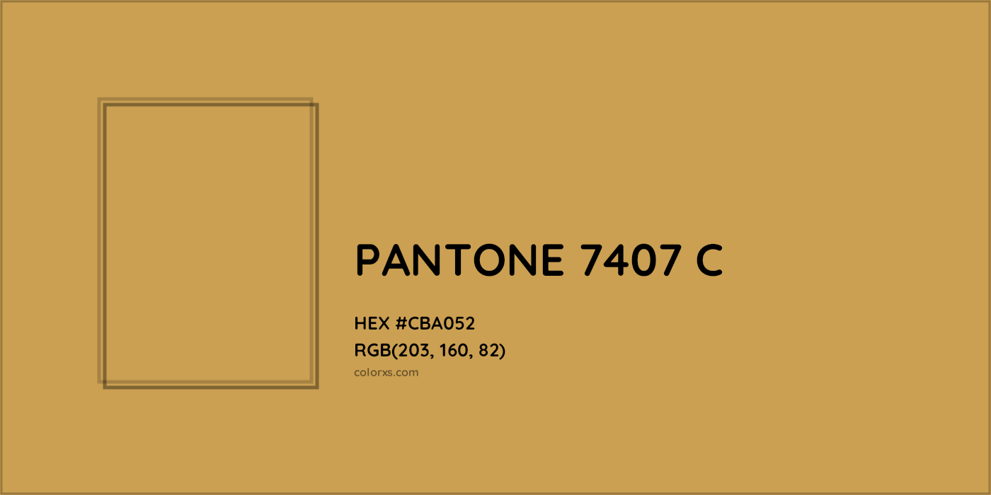HEX #CBA052 PANTONE 7407 C CMS Pantone PMS - Color Code