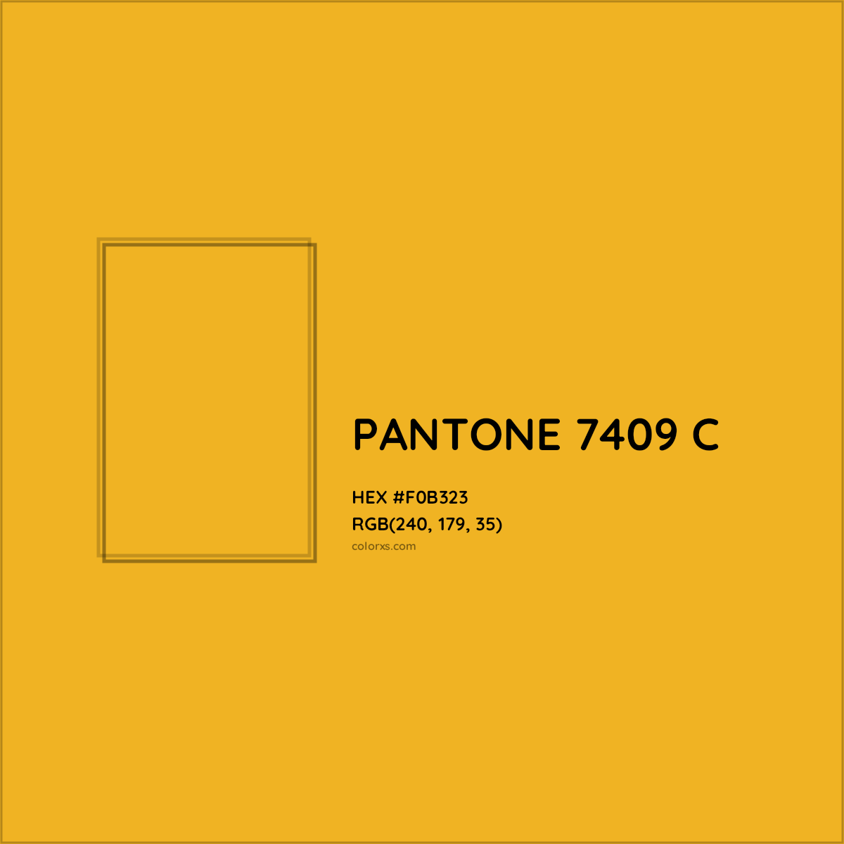 HEX #F0B323 PANTONE 7409 C CMS Pantone PMS - Color Code