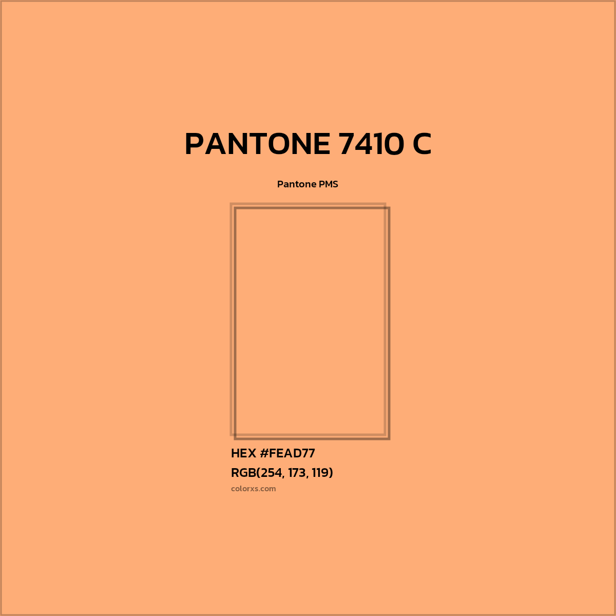 HEX #FEAD77 PANTONE 7410 C CMS Pantone PMS - Color Code