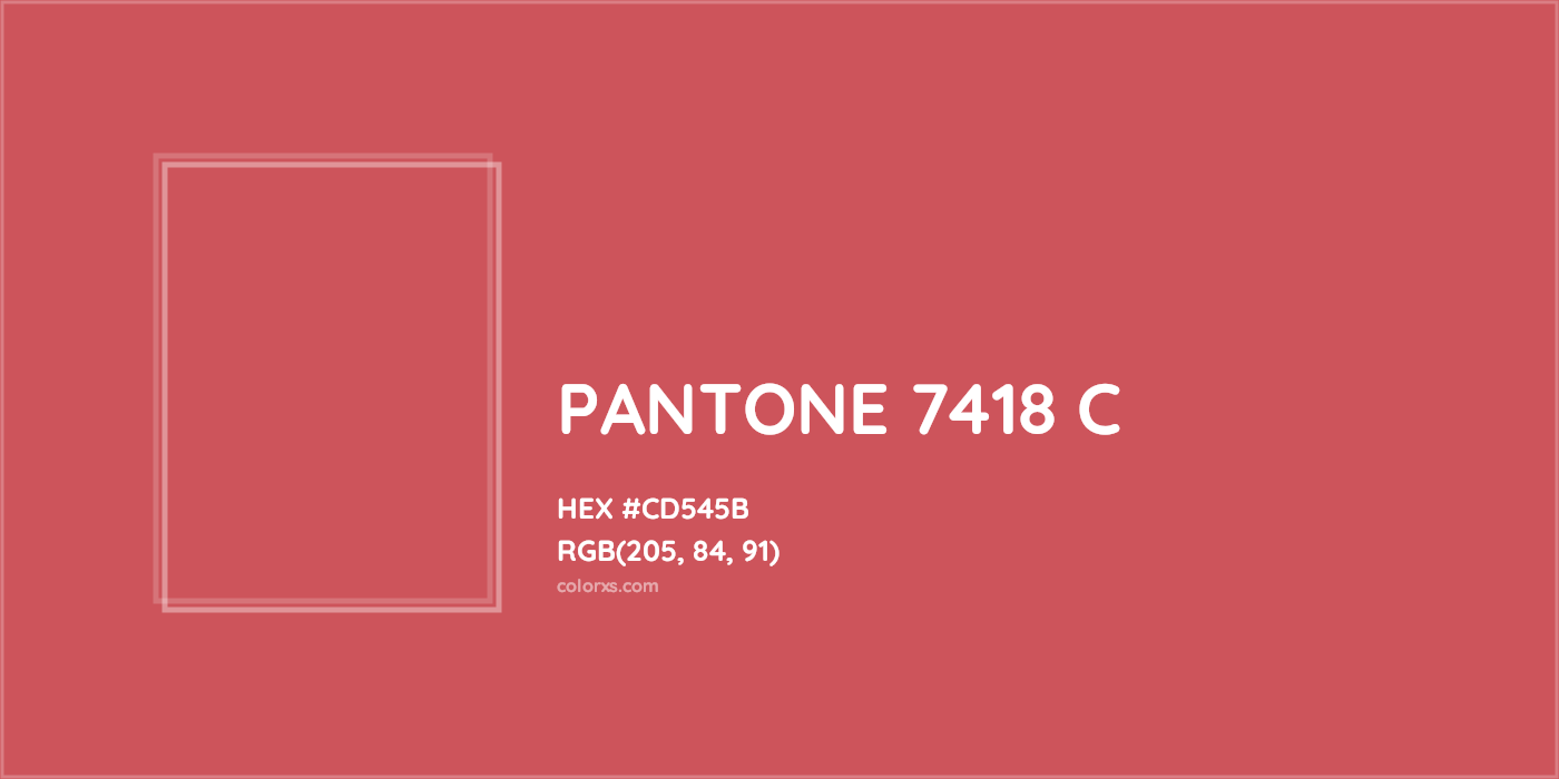 HEX #CD545B PANTONE 7418 C CMS Pantone PMS - Color Code