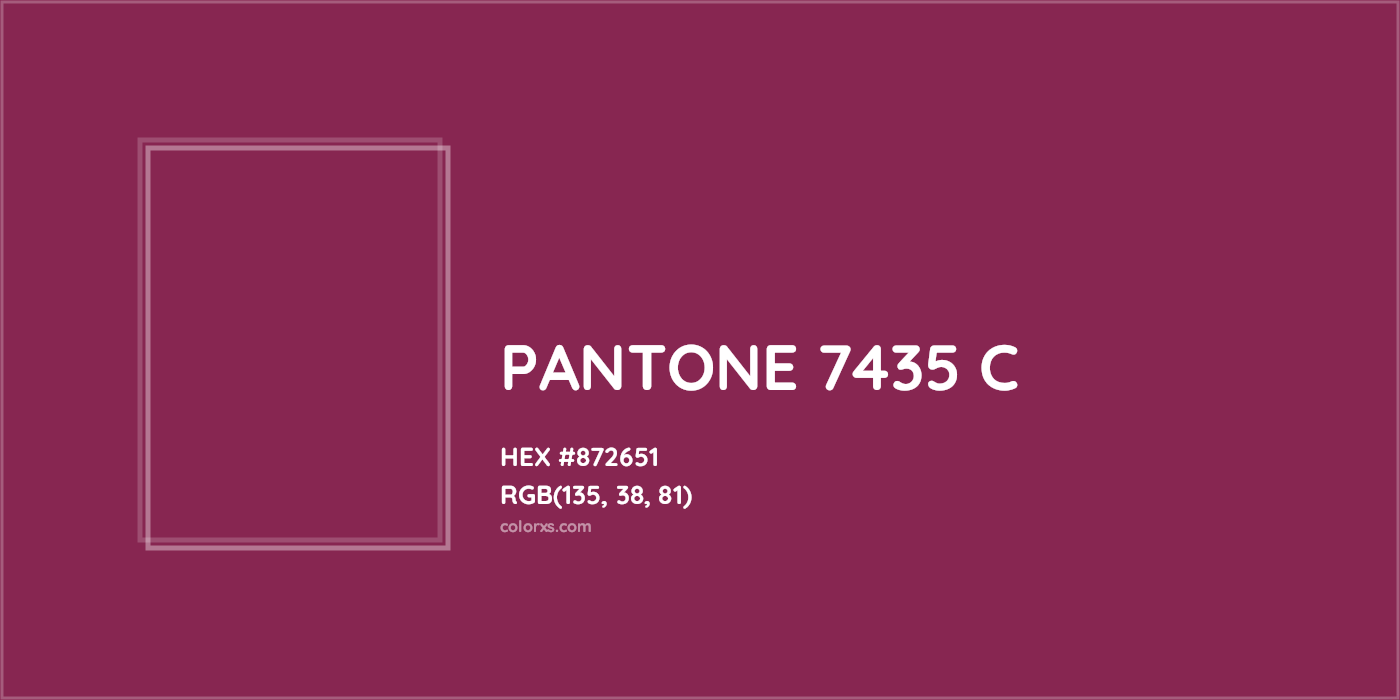 HEX #872651 PANTONE 7435 C CMS Pantone PMS - Color Code
