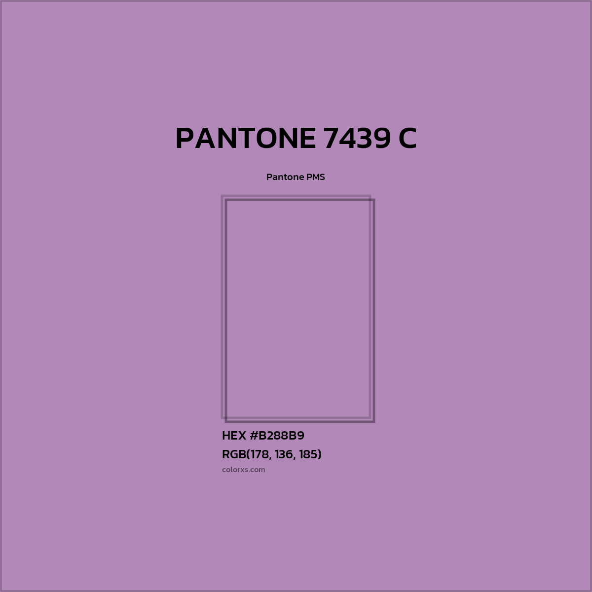 HEX #B288B9 PANTONE 7439 C CMS Pantone PMS - Color Code